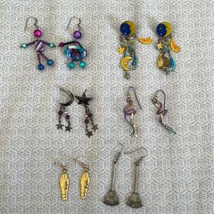 Unique statement earrings (6 pairs)